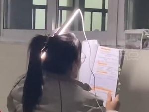 Viral Wanita Belajar Sambil Selipkan Lampu di Rambut, Jadi Simbol Kerja Keras
