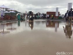 Foto: Penampakan Titik-titik Sirkuit Mandalika Tergenang Air