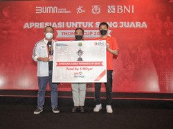 Rayakan Kemenangan Merebut Piala Thomas 2020, BNI Apresiasi PBSI