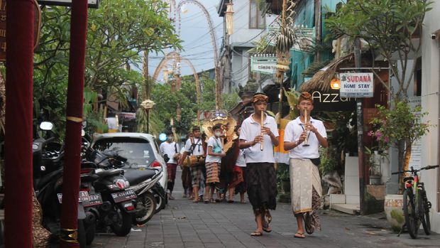 Suasana kawasan Ubud, Bali, pada Sabtu (20/11).