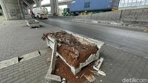 Pot Tanaman di Tanjung Priok Ini Dicuekin sampai Rusak