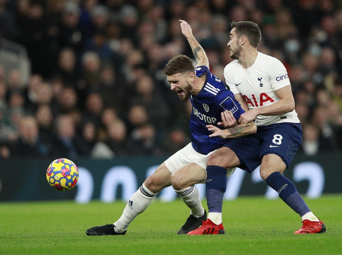 Tottenham Hotspur tertinggal 0-1 dari Leeds United di babak pertama. (Foto: Ian Walton/AP)