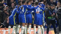 Para pemain Chelsea merayakan gol. Dalam pertandingan ini, gol keempat Chelsea dicetak oleh Timo Werner. AP Photo/Matt Dunham.
