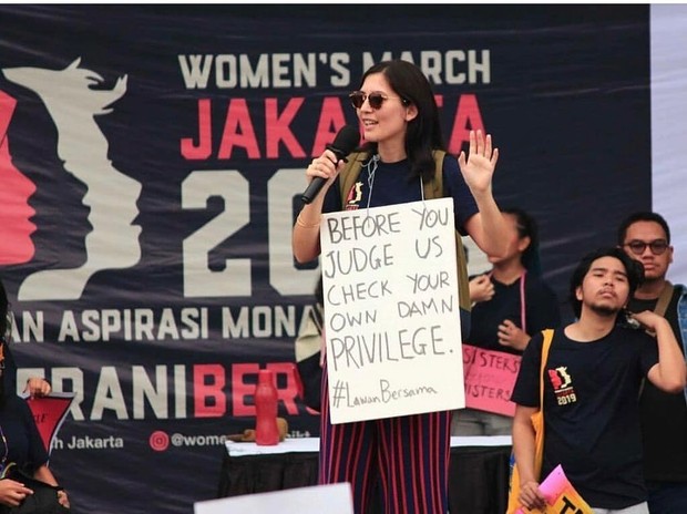 Hannah Al Rasyid menjadi salah satu sosok yang terus menyuarakan perlawanan terhadap kekerasan pada peremuan yang dapat dilihat dari foto profil instagramnya