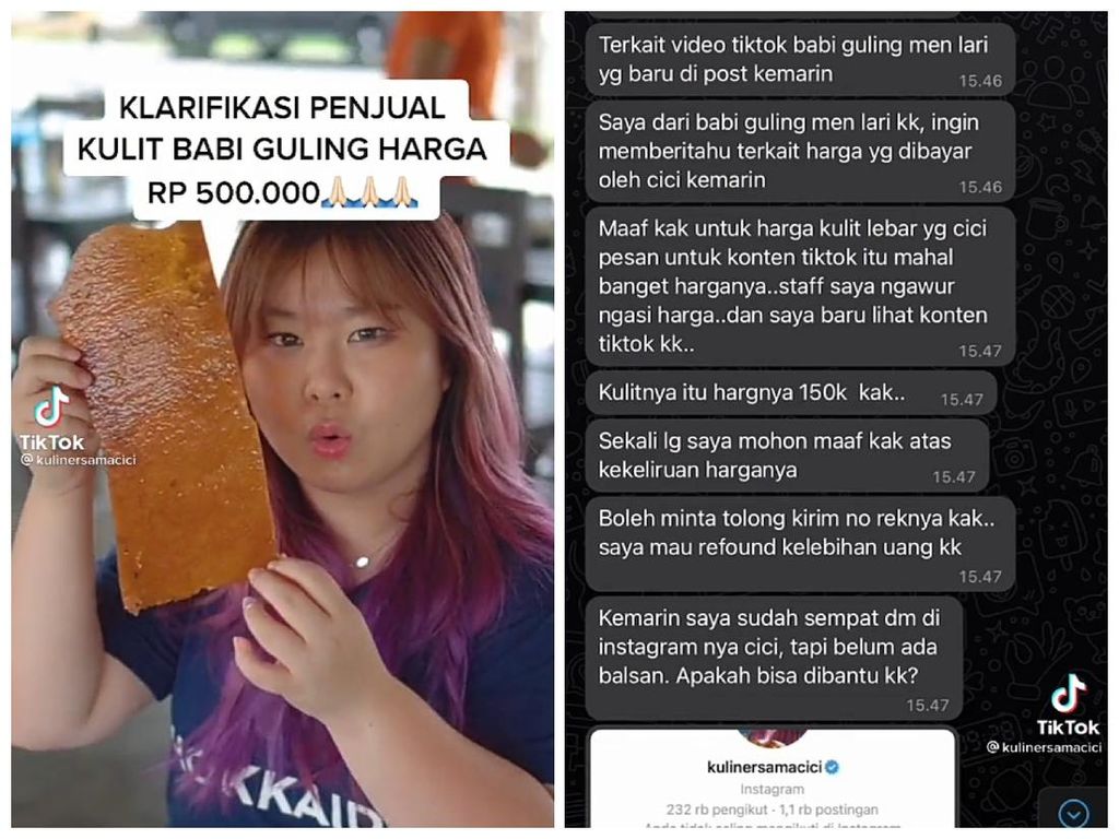 Food Vlogger Kena Getok Harga, Bayar Rp 500 Ribu untuk Kulit Babi Guling