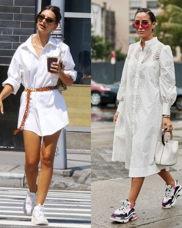 Memadukan dress dengan sneaker