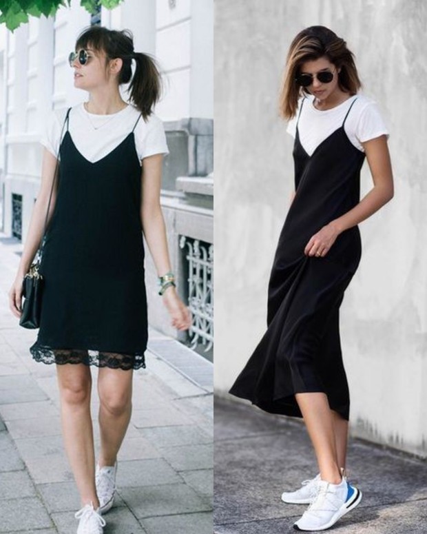 Memadukan dress dengan sneaker