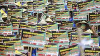 Aksi Buruh di Patung Kuda Kawal Sidang Putusan UU Cipta Kerja