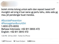 Ramai Cuitan Berantai Nomor Pencegahan Bunuh Diri, Ini Faktanya