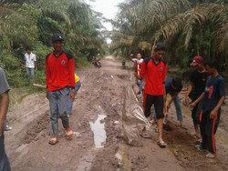 Viral Siswa di Sumsel Gotong Royong Perbaiki Jalan Berlumpur ke Sekolah