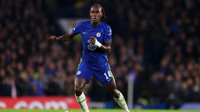 LONDON, ENGLAND - NOVEMBER 23:  Trevoh Chalobah of Chelsea during the UEFA Champions League group H match between Chelsea FC and Juventus at Stamford Bridge on November 23, 2021 in London, England. (Photo by Catherine Ivill/Getty Images)