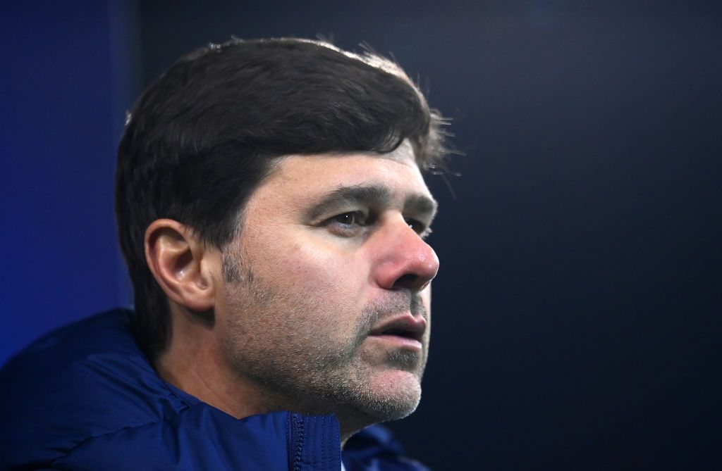 MANCHESTER, ENGLAND - NOVEMBER 24: Mauricio Pochettino, Head Coach of Paris Saint-Germain talks to the media at full-time after the UEFA Champions League group A match between Manchester City and Paris Saint-Germain at Etihad Stadium on November 24, 2021 in Manchester, England. (Photo by Laurence Griffiths/Getty Images)