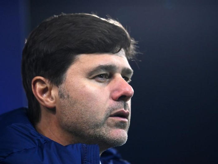MANCHESTER, ENGLAND - NOVEMBER 24: Mauricio Pochettino, Head Coach of Paris Saint-Germain talks to the media at full-time after the UEFA Champions League group A match between Manchester City and Paris Saint-Germain at Etihad Stadium on November 24, 2021 in Manchester, England. (Photo by Laurence Griffiths/Getty Images)