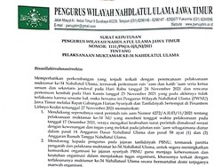 PWNU Jatim Keluarkan SK Dukung Perintah Rais Aam Muktamar 17 Desember