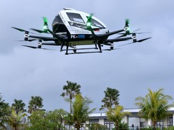 Detik-detik Taksi Terbang Pertama di Indonesia Mengudara di Langit Bali