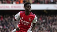 Bukayo Saka, bintang muda Arsenal baru mengoleksi dua gol dari 14 laga (AP)