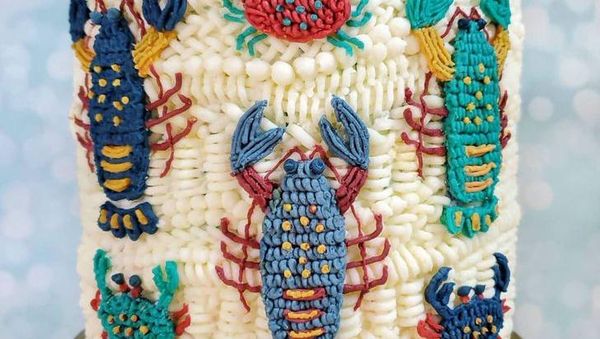 Cantik! 10 Kue Motif Rajut Persis Rajutan Tangan Asli