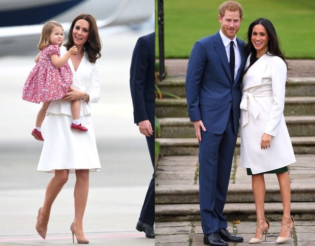 Kate Middleton dan Meghan Markle Mengenakan Busana Bernuansa Warna Putih