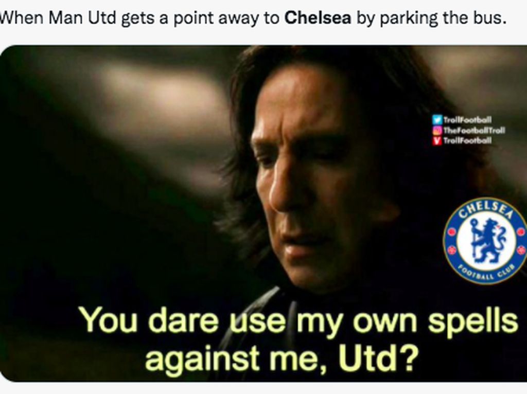 Meme Chelsea Nyaris Dibikin Malu Manchester United