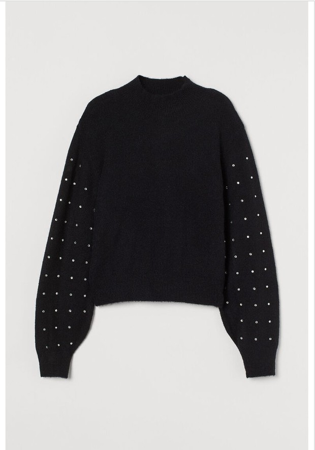 H&M - Rhinestone Studded Jumper (Black)