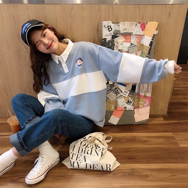 Ide fashion dengan polo shirt/Foto: Pinterest.com/Poloshirt