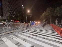 Cegah Reuni 212, TL Kebon Sirih ke Patung Kuda Dibarikade Kawat Duri
