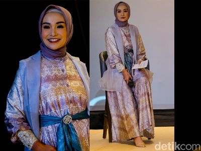 Soraya Larasati Tampil Anggun Pakai Outfit Pastel Karya Ria Miranda