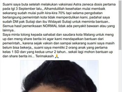 Viral Warga Kota Malang Buta Usai Vaksinasi