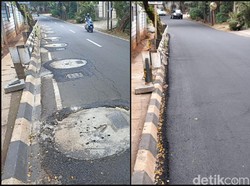detikcom Do Your Magic: Kini Tutup Sumur Resapan Jl Lebak Bulus III Diaspal!