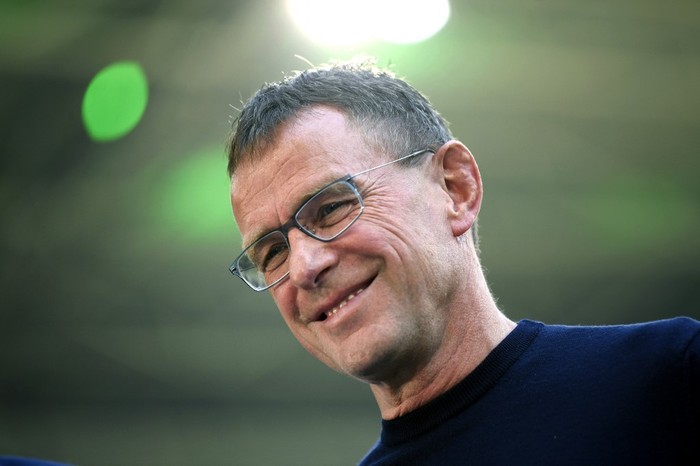 Rangnick (FILES) In this file photo taken on April 20, 2019 Leipzig's then coach Ralf Rangnick smiles during an interview before the German first division Bundesliga football match Borussia Moenchengladbach v RB Leipzig in Moenchengladbach, western Germany. - Manchester United announced on November 29, 2021 they had appointed Ralf Rangnick as interim manager until the end of the season. The 63-year-old German joins from Lokomotiv Moscow, where he was manager of sports and development. (Photo by INA FASSBENDER / AFP) / DFL REGULATIONS PROHIBIT ANY USE OF PHOTOGRAPHS AS IMAGE SEQUENCES AND/OR QUASI-VIDEO