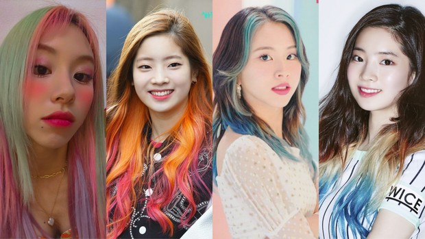 Rainbow hair ala Dahyun dan Chaeyoung/Foto: pinterest.com Rainbow hair ala Dahyun dan Chaeyoung