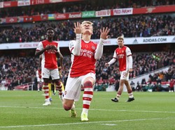 Arsenal baru mengemas 17 gol dari 14 laga. Untuk sementara, Arsenal masih tertahan di papan tengah, di peringkat ketujuh Klasemen Liga Inggris (Getty Images)