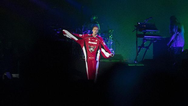 Canadian pop star Justin Bieber performs at a concert marking the end of Formula One, in Jiddah, Saudi Arabia, Sunday, Dec. 5, 2021. (AP Photo/Amr Nabil)