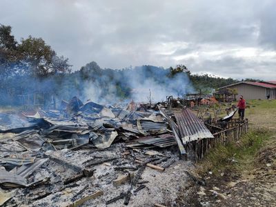 Penampakan SMA di Oksibil Papua Hangus Dibakar KKB