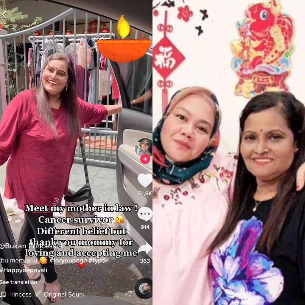 Foto Farah Diana Abu Bakar yang hidup rukun bersama mertuanya yang beda agama.