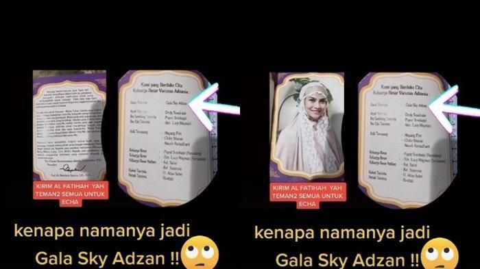 Viral nama Gala Sky yang berbeda di buku yasin Vanessa Angel.