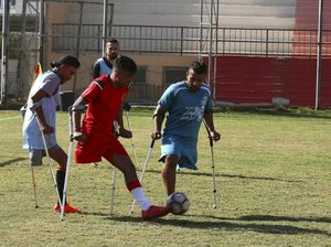 Potret Semangat Pesepakbola Amputasi di Gaza Potret Semangat Pesepakbola Amputasi di Gaza