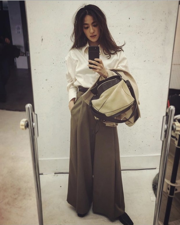 Wide leg pants yang versatile/