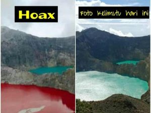 PVMBG Tegaskan Kawah Gunung Kelimutu NTT Berwarna Merah Hoax!
