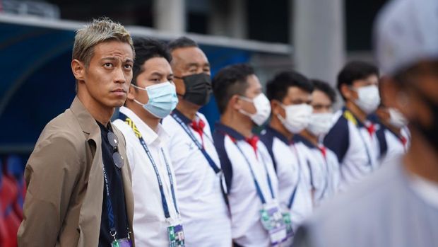 Keisuke Honda bersama Timnas Kamboja di Piala AFF 2020