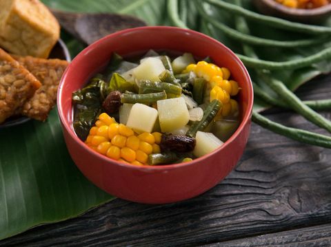 indonesian cuisine. sayur asam close up. vegetable