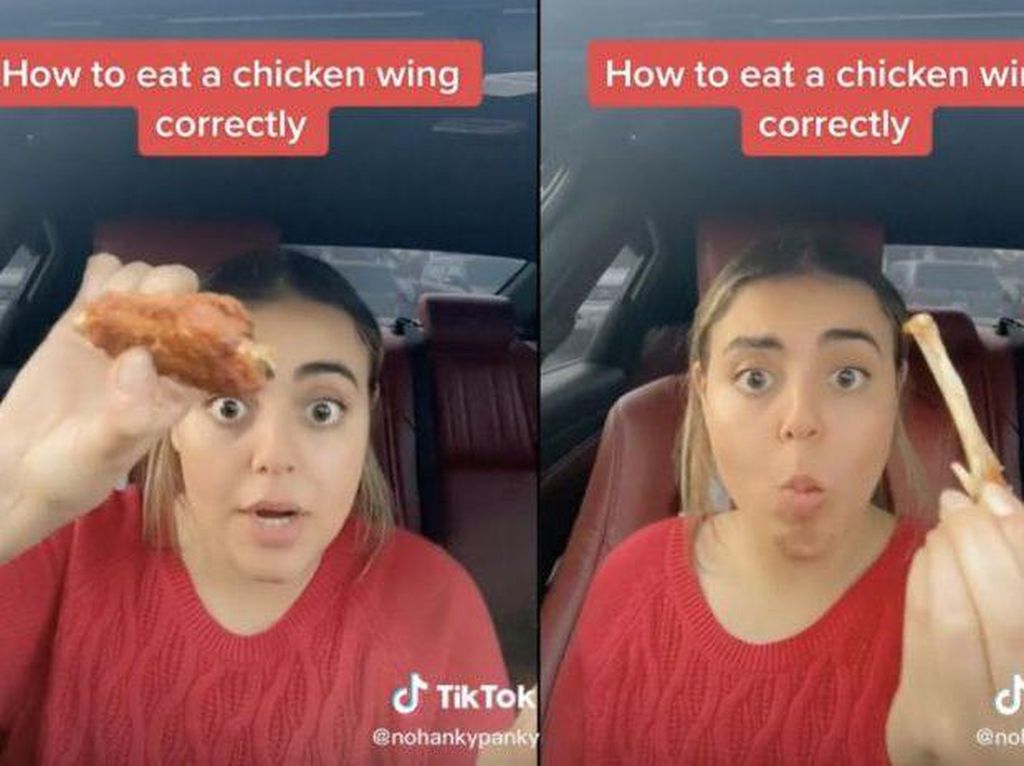 Anti Ribet! Wanita Ini Bagikan Cara Mudah dan Praktis Makan Chicken Wings