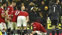 Lindelof sulit bernapas di sekitar menit ke-73 laga Norwich vs MU. (Foto: AP/Rui Vieira)