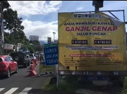 Simpang Gadog Ramai Lancar Meski Ada Pemeriksaan Ganjil Genap