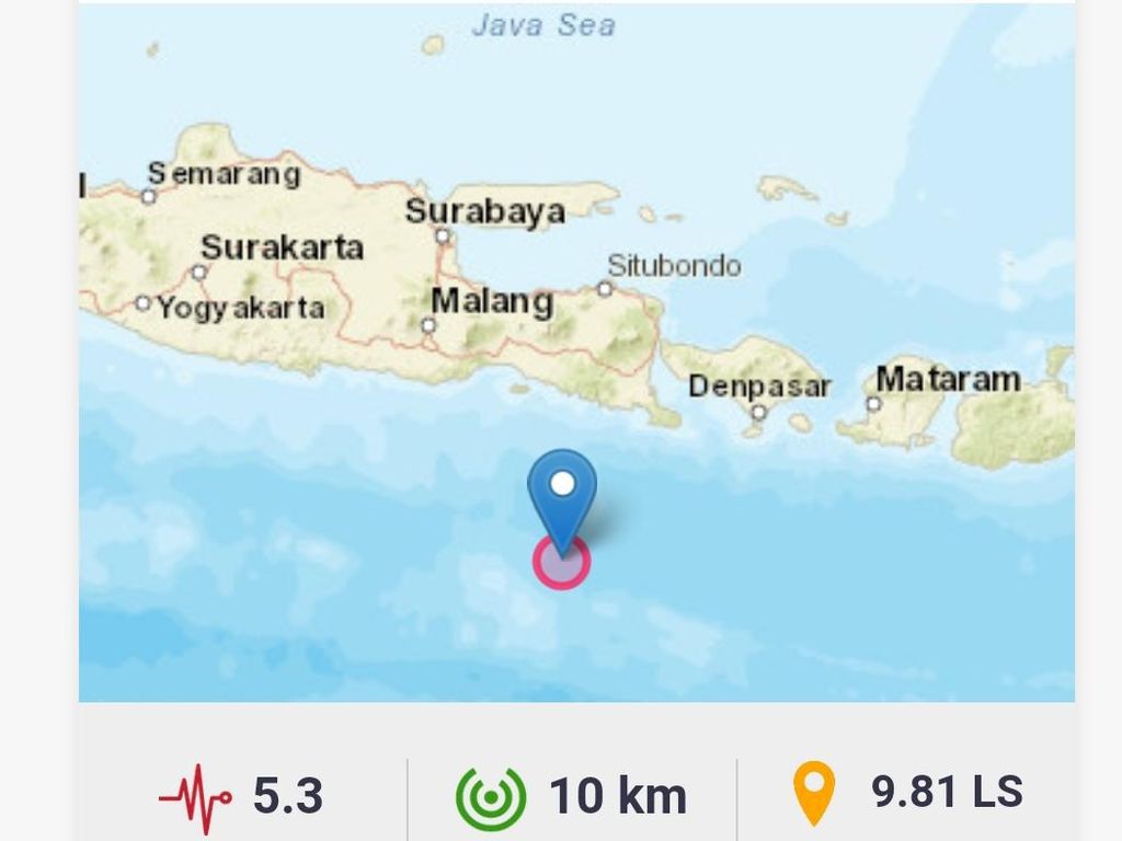 Gempa 5.3 M Guncang Jember