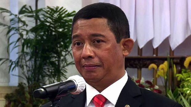 Mayjen TNI Suharyanto saat memberikan keterangan resmi usai dilantik menjadi Kepala BNPB di Istana Negara, Jakarta, Rabu (17/11/2021).
