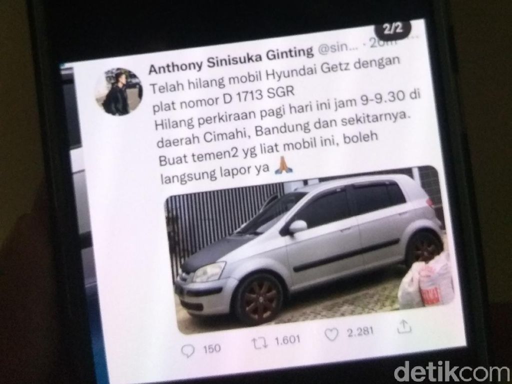 Polisi Buru Pencuri Mobil Ortu Anthony Ginting