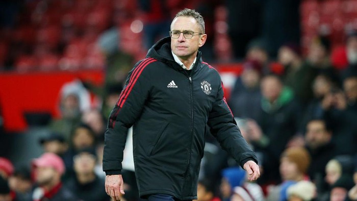 MANCHESTER, ENGLAND - DECEMBER 05: Ralf Rangnick, Manager of Manchester United looks on after the Premier League match between Manchester United and Crystal Palace at Old Trafford on December 05, 2021 in Manchester, England. (Photo by Alex Livesey/Getty Images)