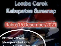 Poster Lomba Carok Beredar, Pengunggah Diminta Hapus Postingan