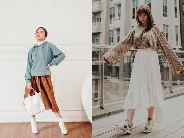 Tampil Casual dengan Midi Skirt/Foto: Instagram/@hanggini,@rklopperr Tampil Casual dengan Midi Skirt/Foto: Instagram/@hanggini,@rklopperr